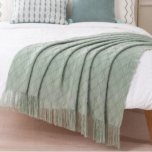 Knitted Acrylic Throw Blanket – Soft, Lightweight &amp; Travel-Friendly (50 x 60”)