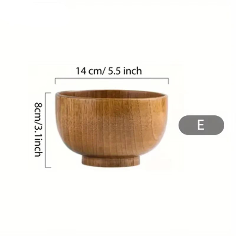 Natural Wooden Bowl – Handcrafted for Rice, Salad, or Dessert