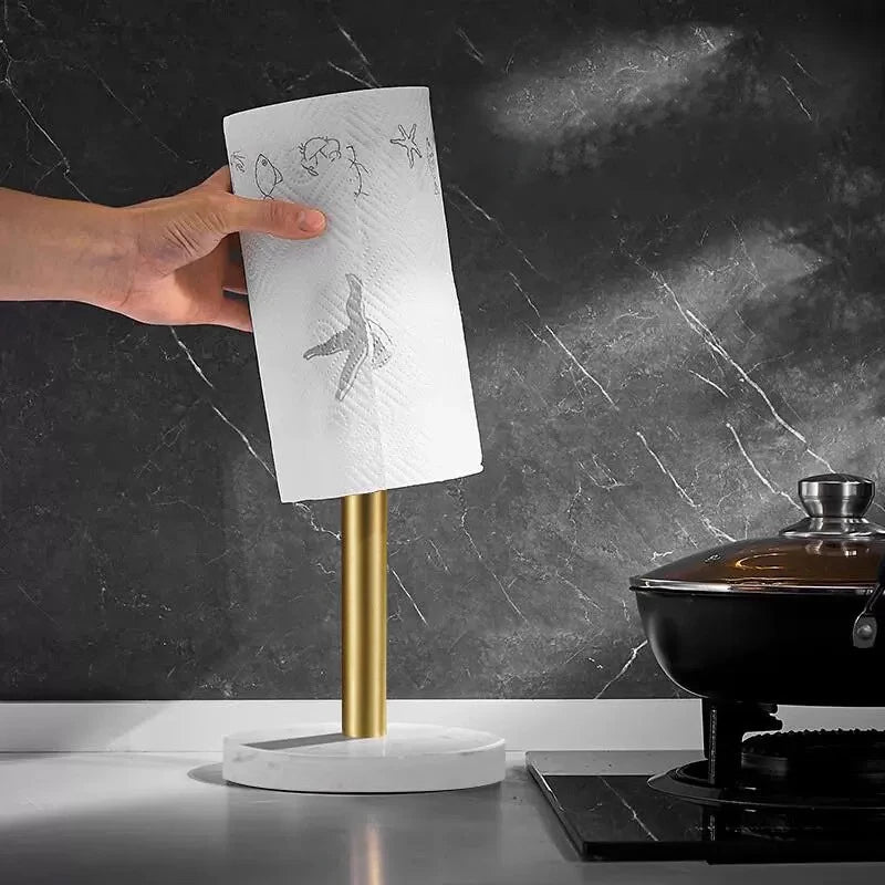 🧻 Marble &amp; Aluminum Paper Towel Holder