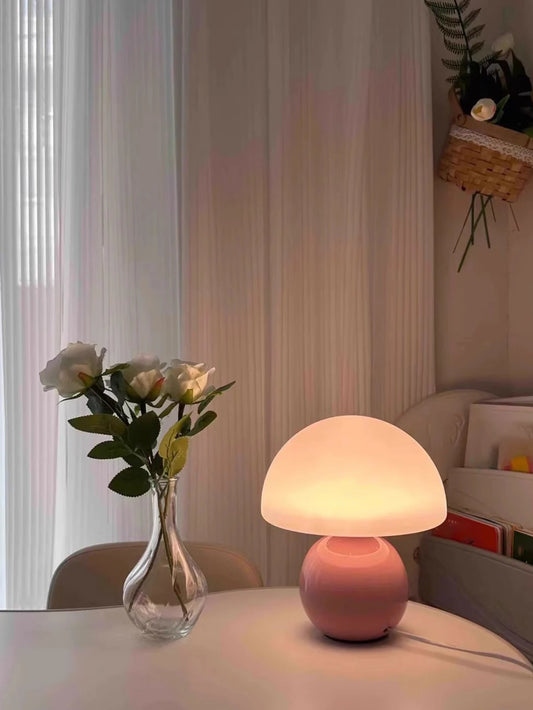 Multi-Color Iron Table Lamp with LED Light – Modern Bedroom Lighting