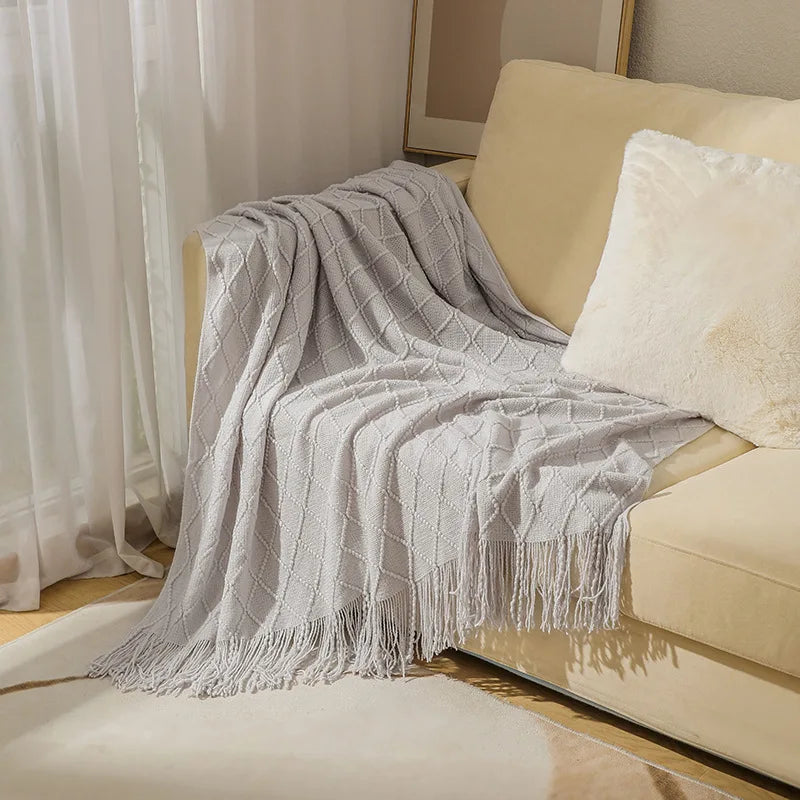 Cozy Knit Throw Blanket – Soft, Lightweight &amp; Travel-Friendly