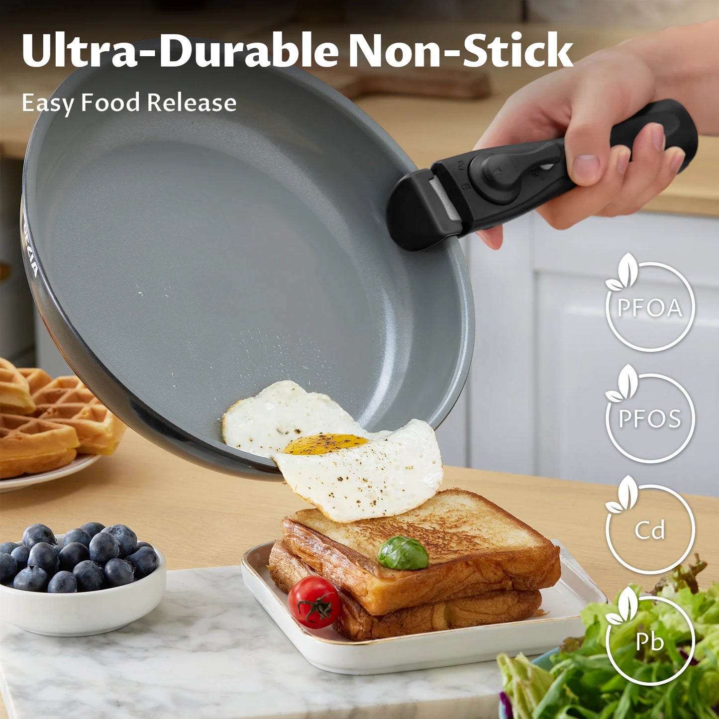 13-Piece Non-Stick Ceramic Cookware Set with Removable Handles