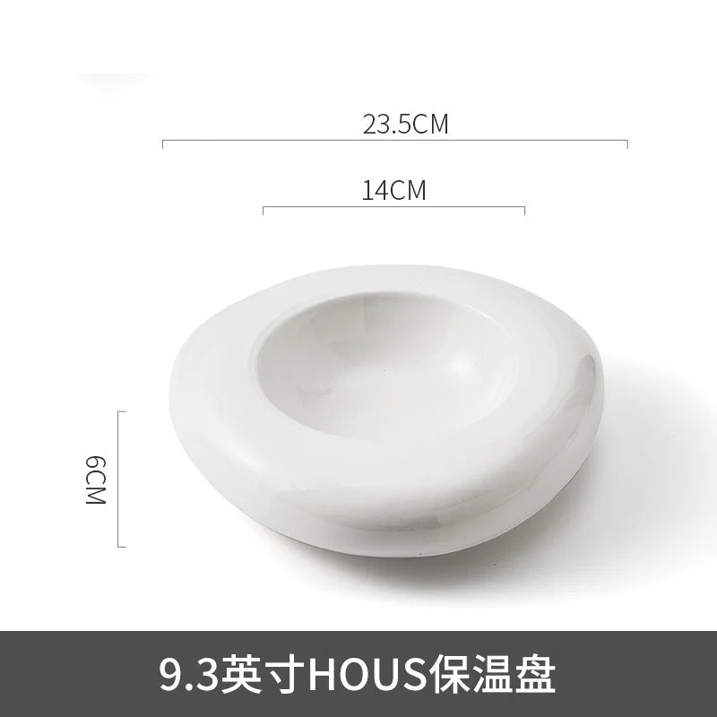 Irregular Shaped Ceramic Plate – Underglaze Porcelain Design