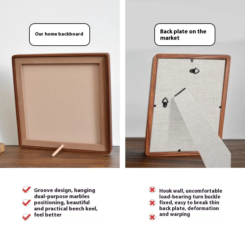 Modern Rectangular Wooden Photo Frame with Mat