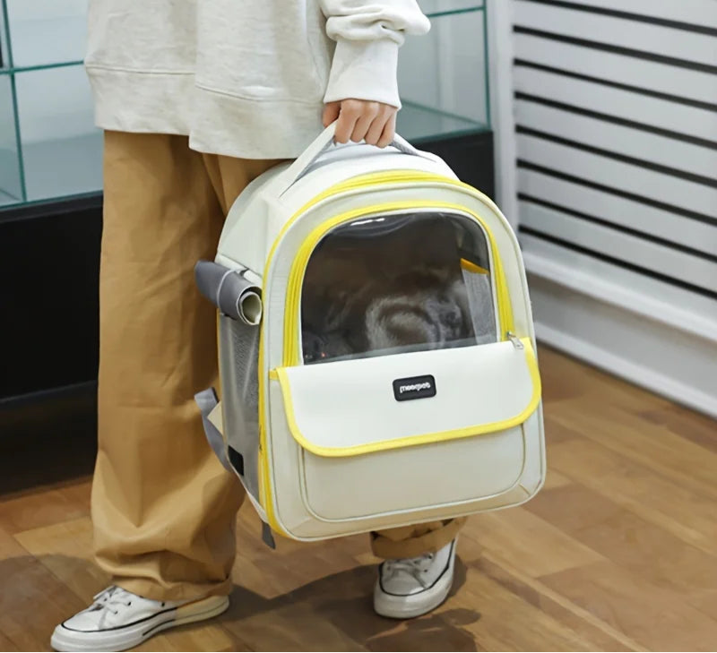 Transparent Capsule Pet Backpack – Breathable Travel Carrier for Cats