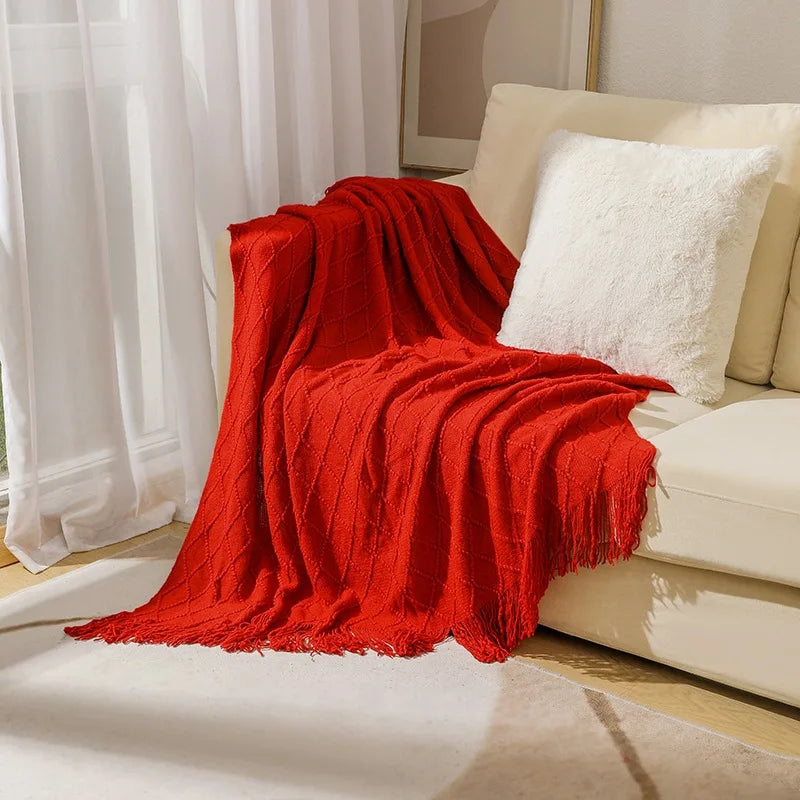 Cozy Knit Throw Blanket – Soft, Lightweight &amp; Travel-Friendly