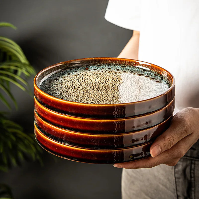Kiln Glazed Ceramic Plate – Rustic Elegance