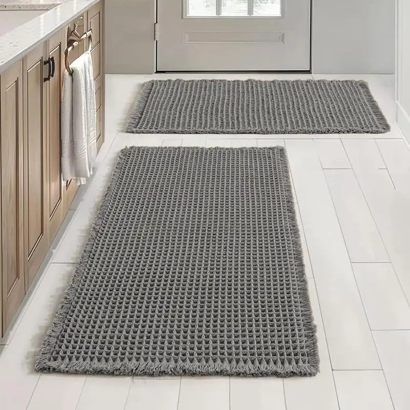 2-Piece Non-Slip Absorbent Floor Mat Set for Bathroom & Home