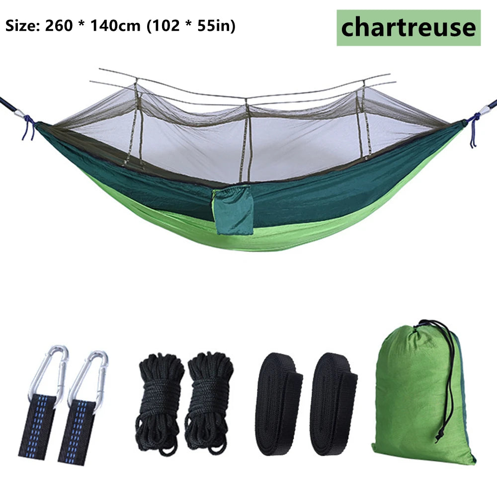 Double Hammock with Mosquito Net – Lightweight Outdoor Camping Swing
