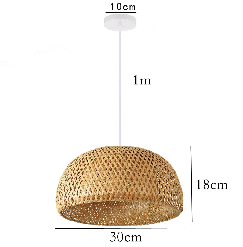 Handwoven Bamboo Pendant Light – Hanging Lamp
