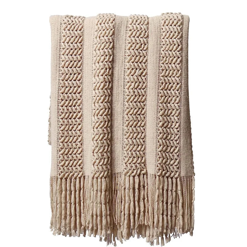 Soft Acrylic Knit Throw Blanket