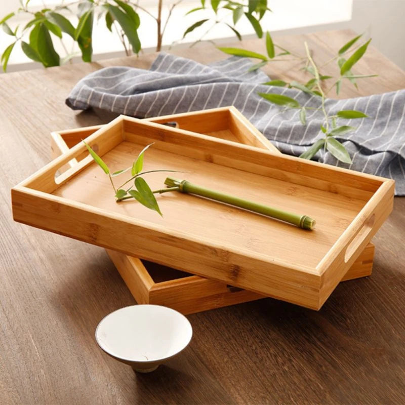 Natural Bamboo Wooden Serving Tray