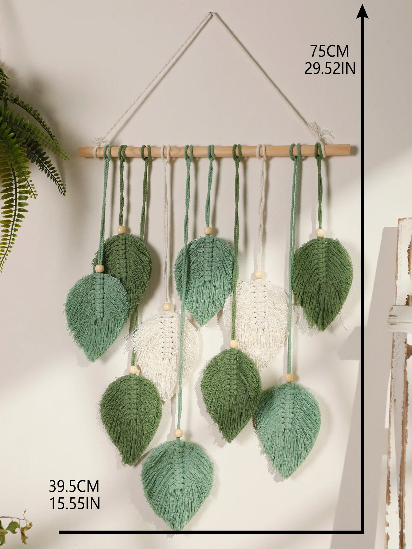 Boho Leaf Macrame Tapestry – Handmade Wall Hanging Decor