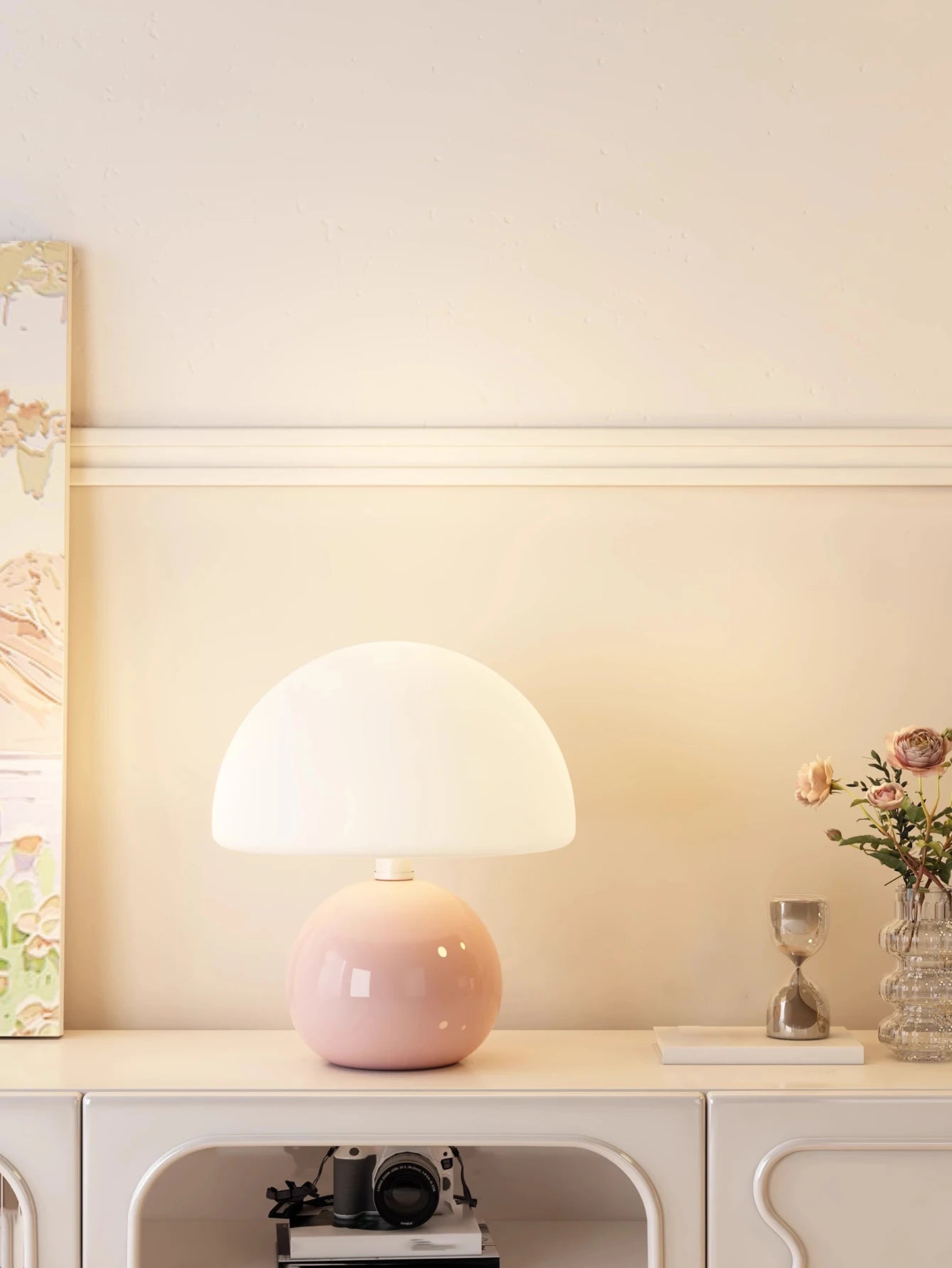 Multi-Color Iron Table Lamp with LED Light – Modern Bedroom Lighting
