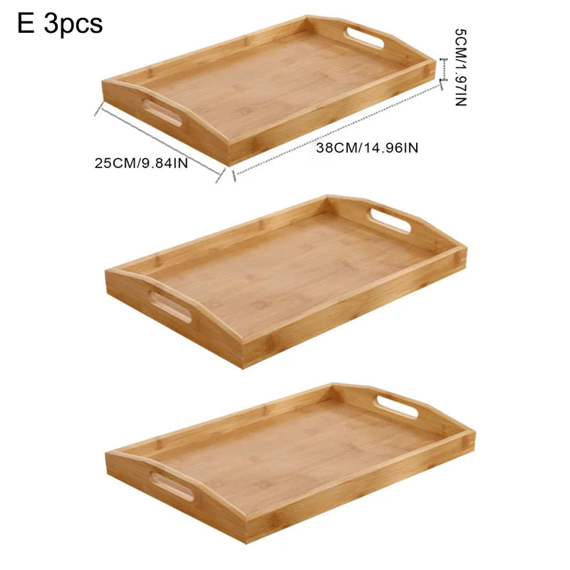 Natural Bamboo Wooden Serving Tray
