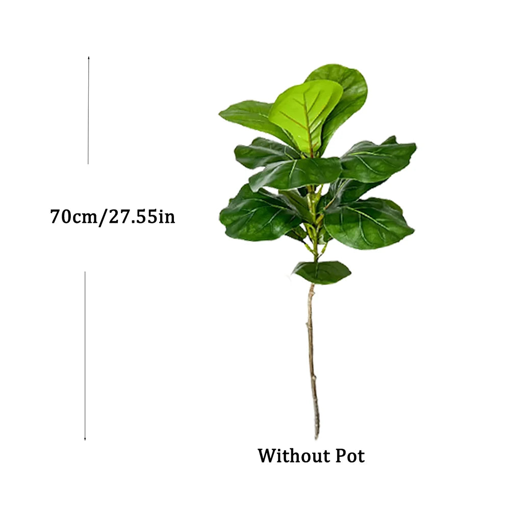 Artificial Fiddle Leaf Ficus Tree – 27.5" to 53" Faux Tropical Floor Plant