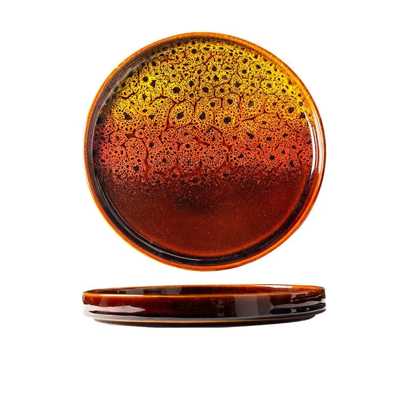 Kiln Glazed Ceramic Plate – Rustic Elegance