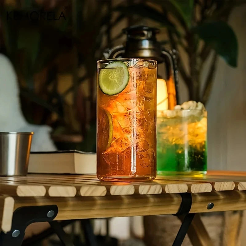 Large Capacity Highball Glass – Thin, Square, Transparent Drinkware