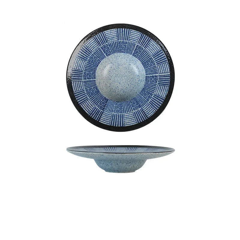 10-Inch Ceramic Straw Hat Plate – Minimalist Dinnerware