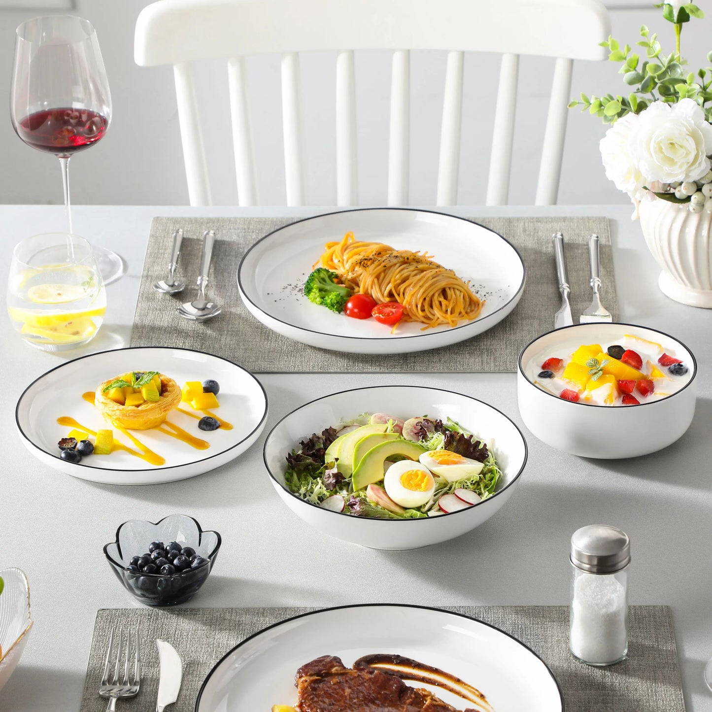 24-Piece Ceramic Dinnerware Set – Ivory White