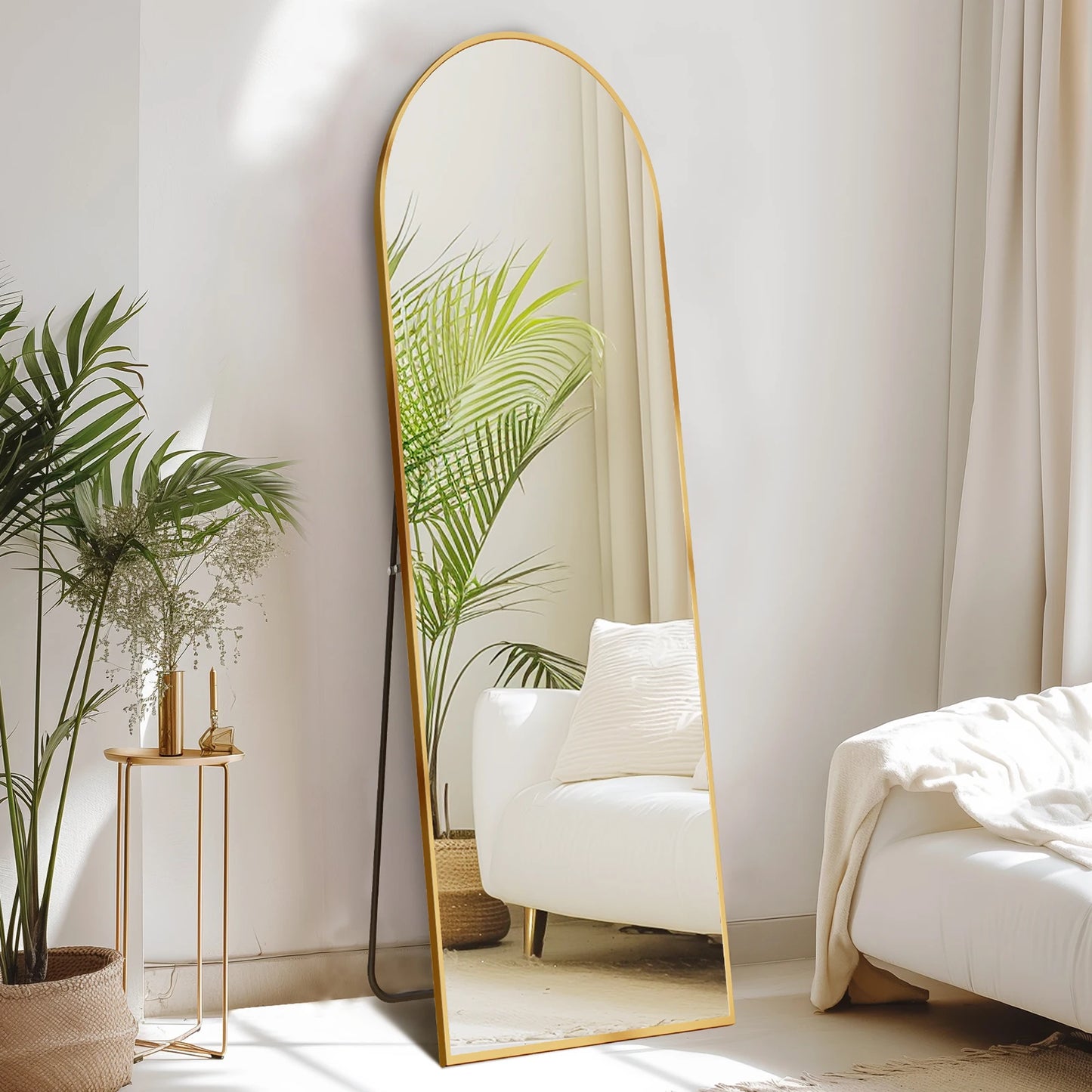 Full Length Standing Mirror – Minimalist Aluminum Frame, 64”x21”