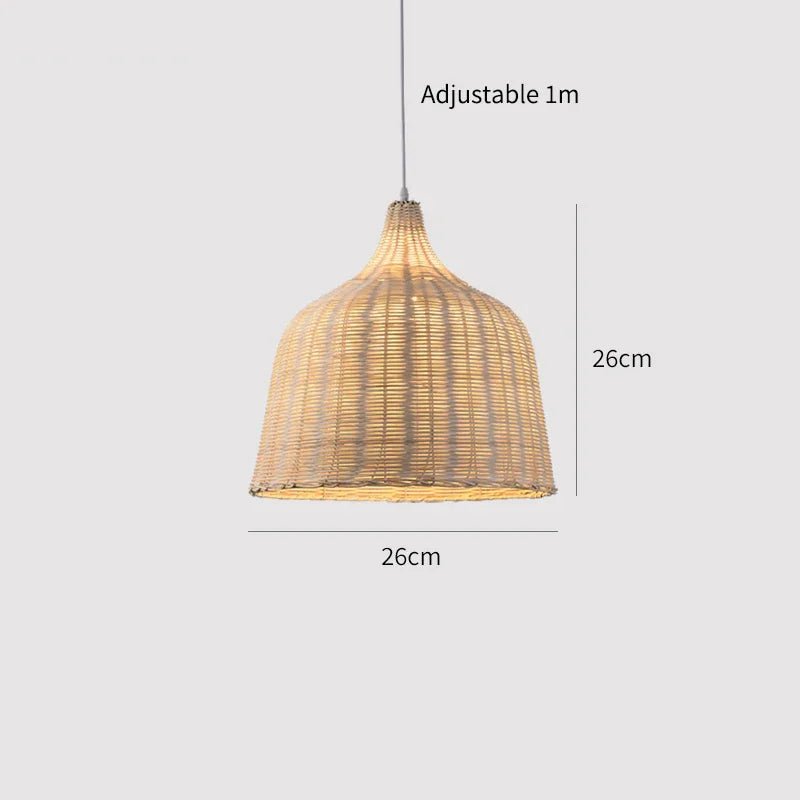 Handwoven Bamboo Pendant Light – Hanging Lamp