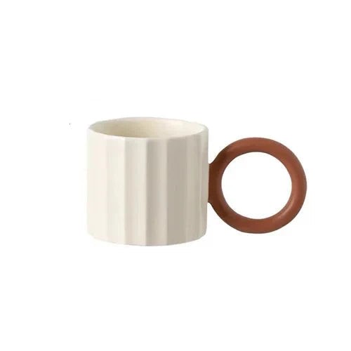 Nordic Round Handle Ceramic Coffee Mug