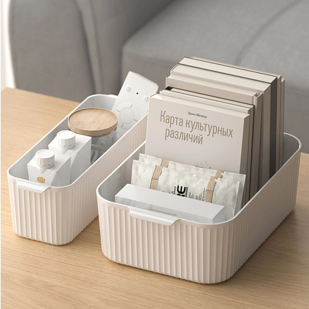Plastic Storage Box with Handle – Rectangular Organizer Bin