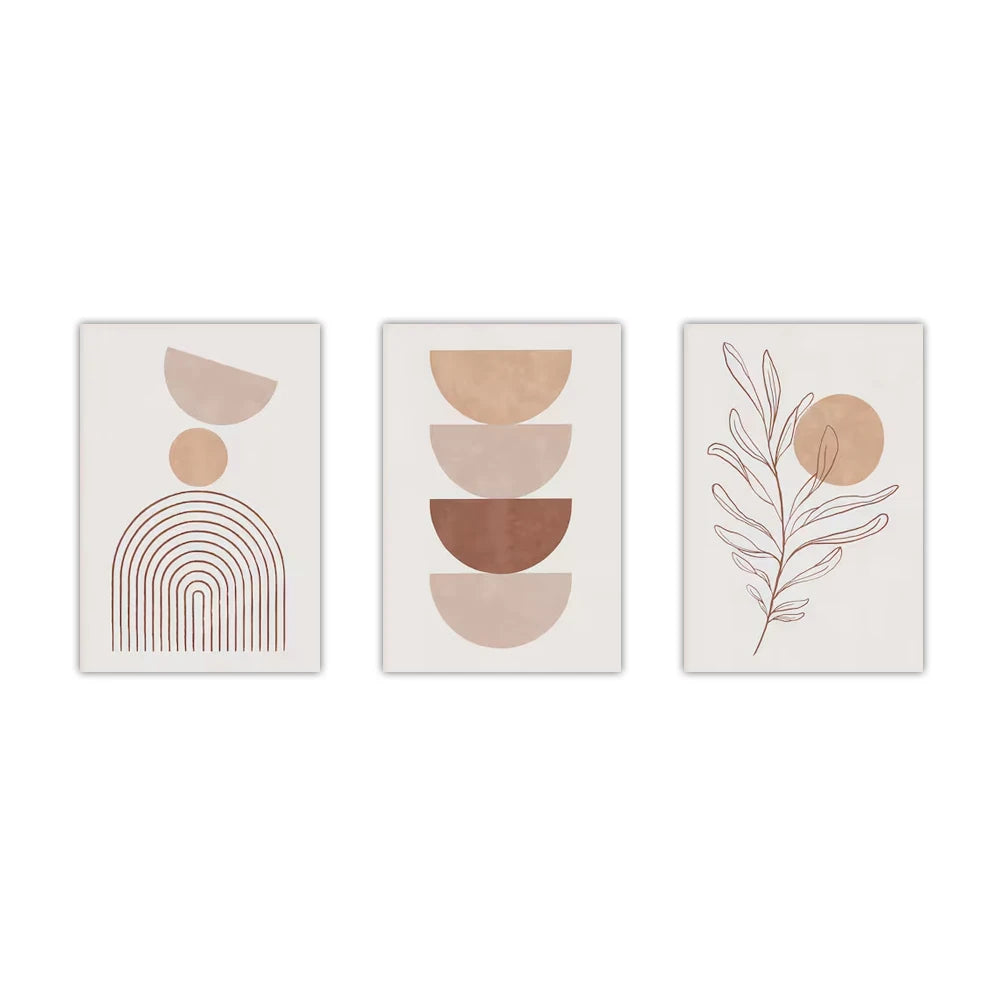 Bohemian Abstract Canvas Wall Art – 1PC/3PCS Unframed Modern Minimalist Poster Set