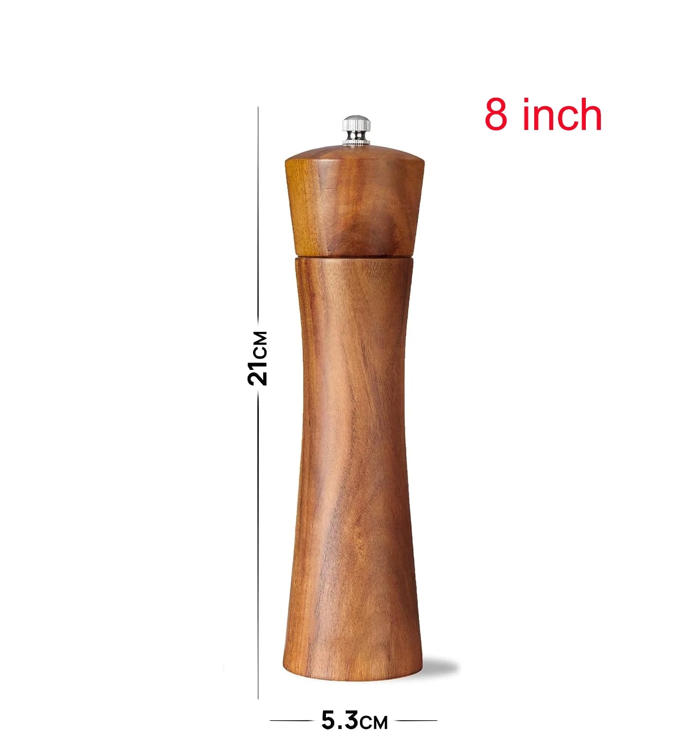 Acacia Wood Salt &amp; Pepper Grinder – Adjustable Ceramic Mill