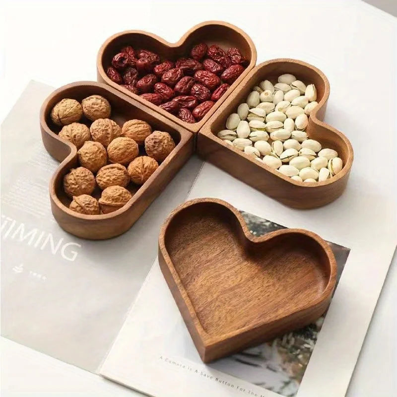 Walnut Wooden Fruit Box – Handcrafted Storage Tray for Snacks &amp; Food