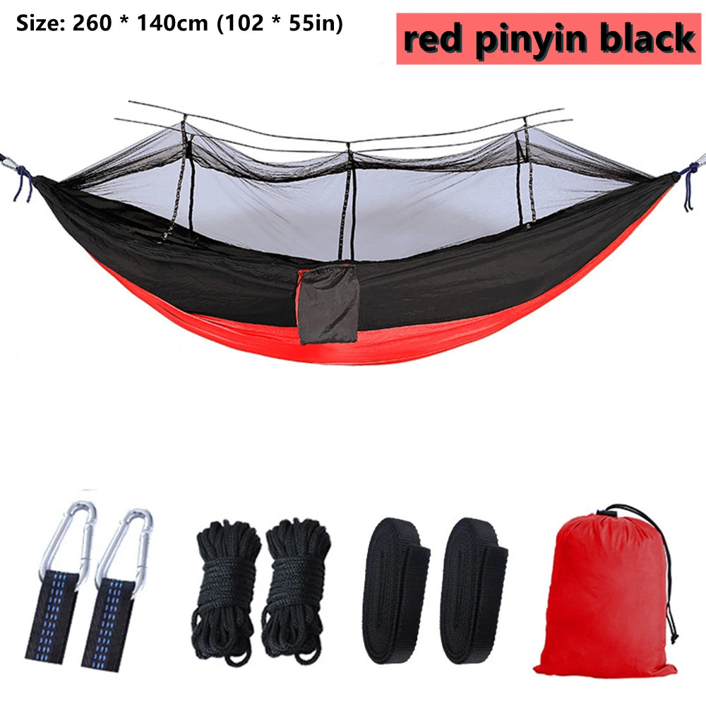 Double Hammock with Mosquito Net – Lightweight Outdoor Camping Swing