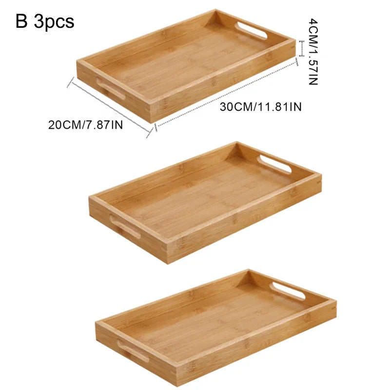Natural Bamboo Wooden Serving Tray