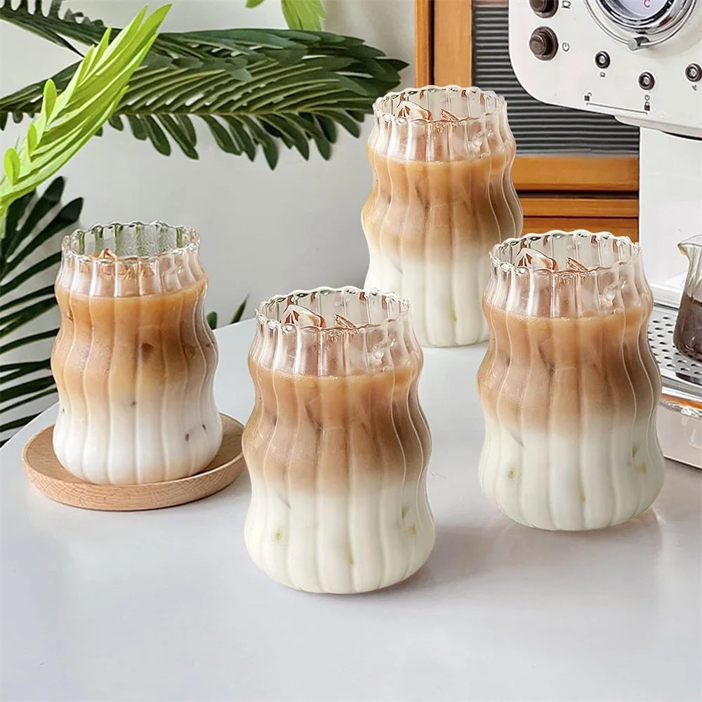 18 oz Heat-Resistant Glass Tumbler – Striped Design