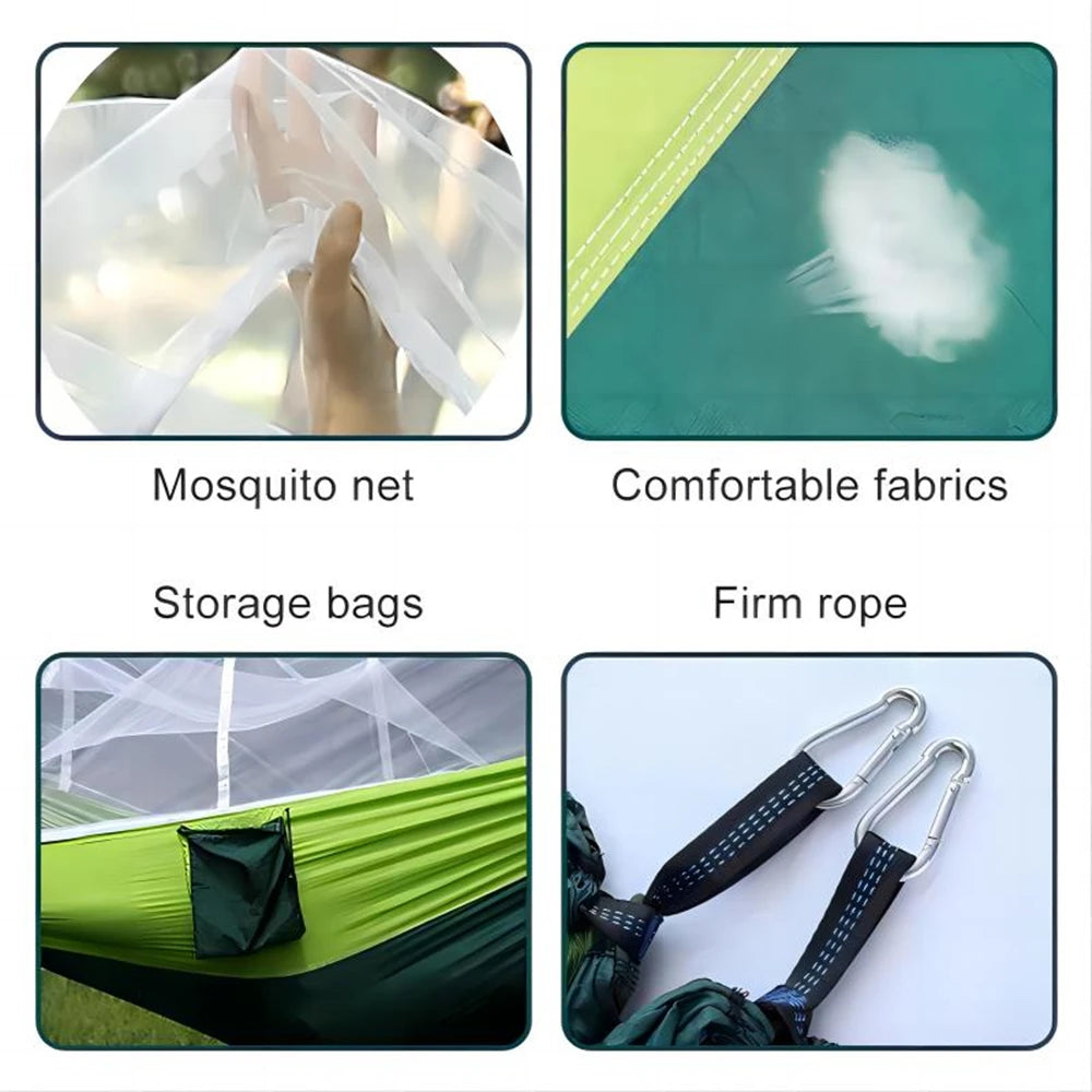 Double Hammock with Mosquito Net – Lightweight Outdoor Camping Swing