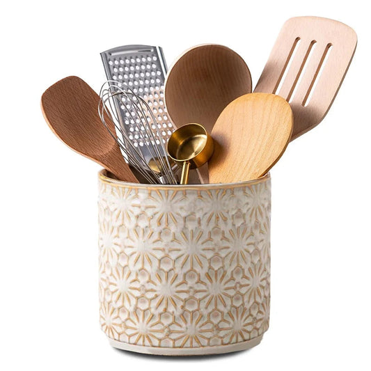 Ceramic Utensil Holder – Multipurpose Kitchen Counter Organizer