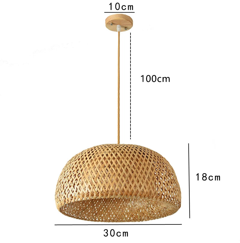 Handwoven Bamboo Pendant Light – Hanging Lamp