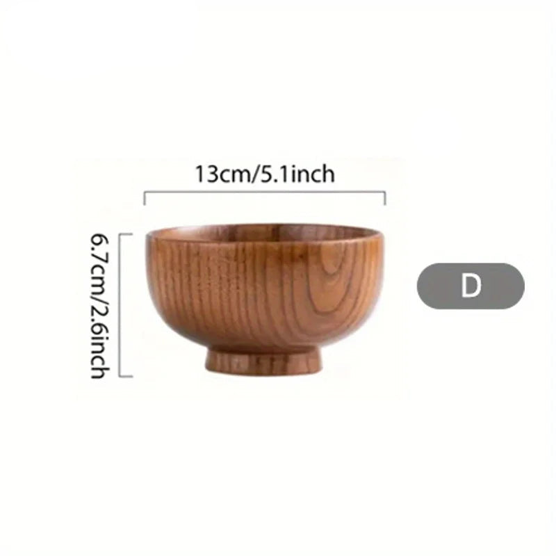 Natural Wooden Bowl – Handcrafted for Rice, Salad, or Dessert