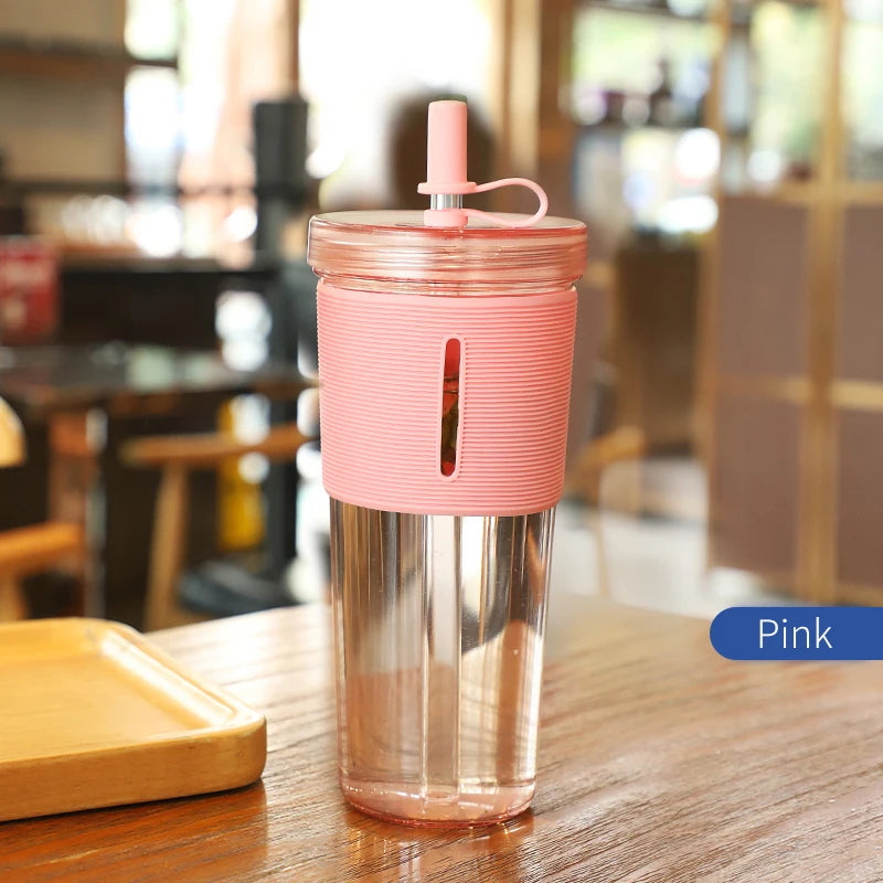 24oz  Reusable Plastic Water Bottle with Straw – Lightweight &amp; Eco-Friendly