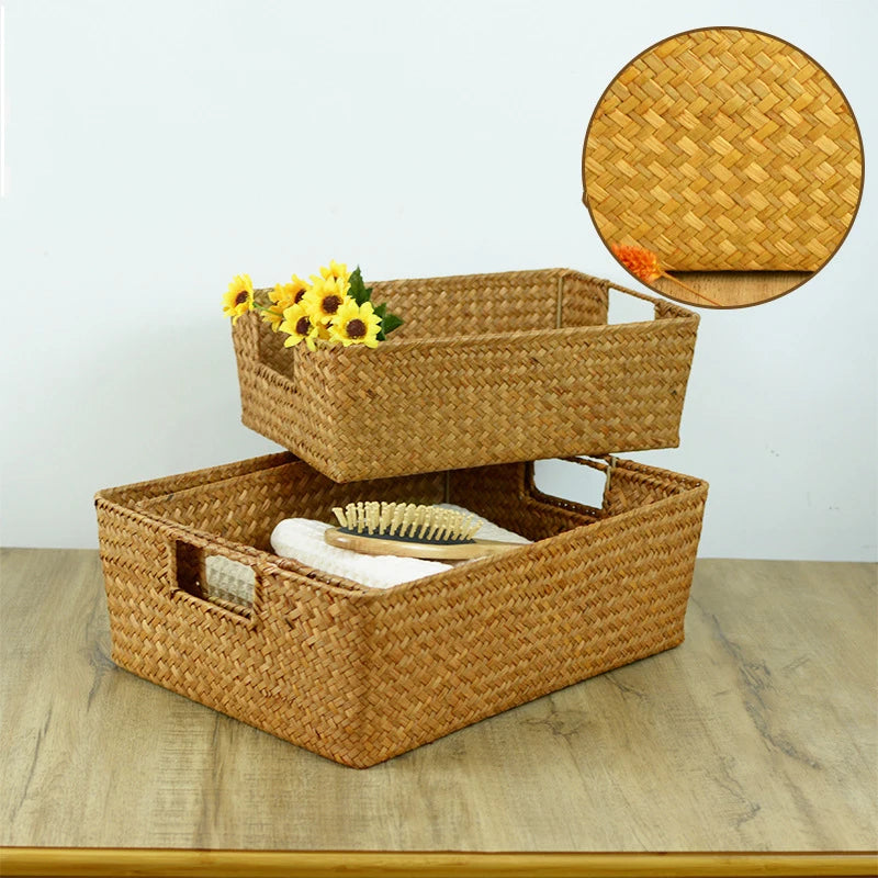 Handmade Rectangular Seaweed Basket