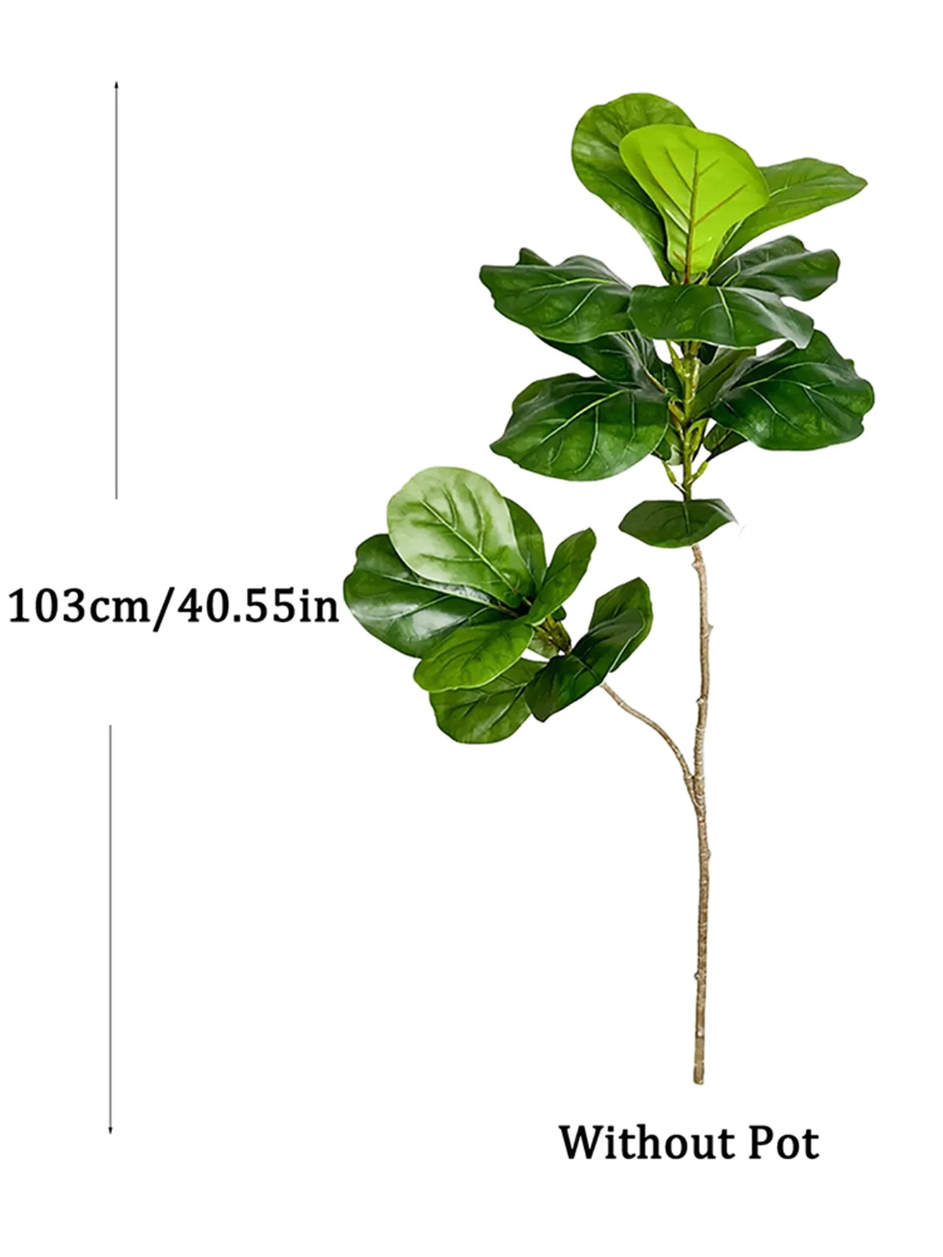 Artificial Fiddle Leaf Ficus Tree – 27.5" to 53" Faux Tropical Floor Plant