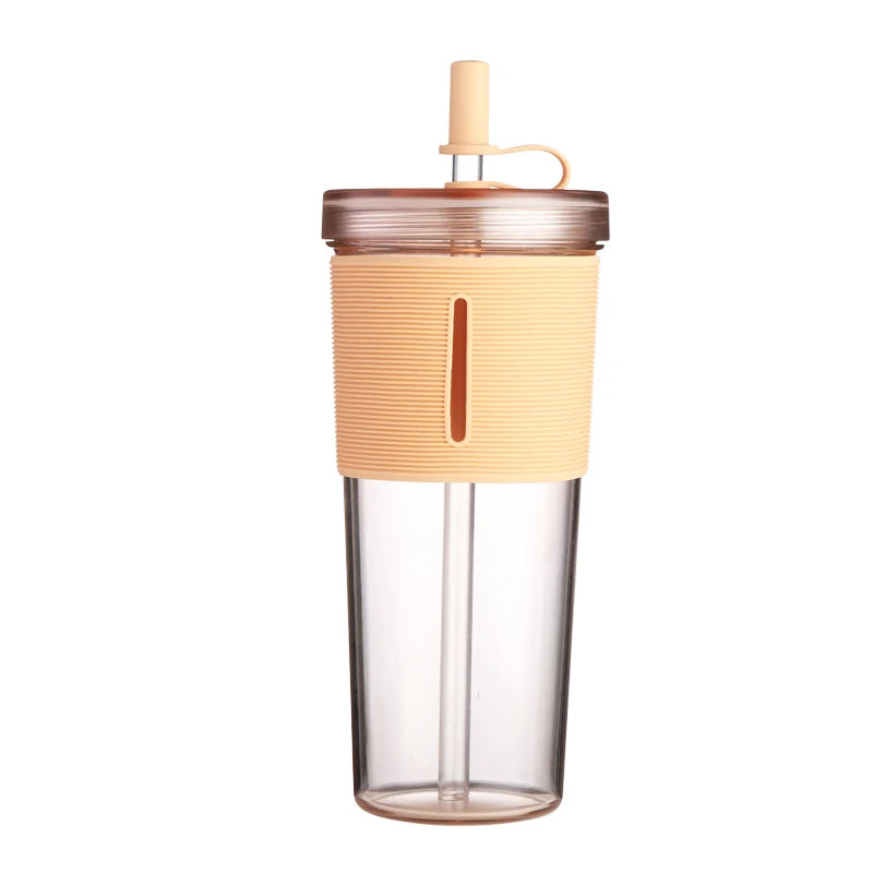 24oz  Reusable Plastic Water Bottle with Straw – Lightweight &amp; Eco-Friendly