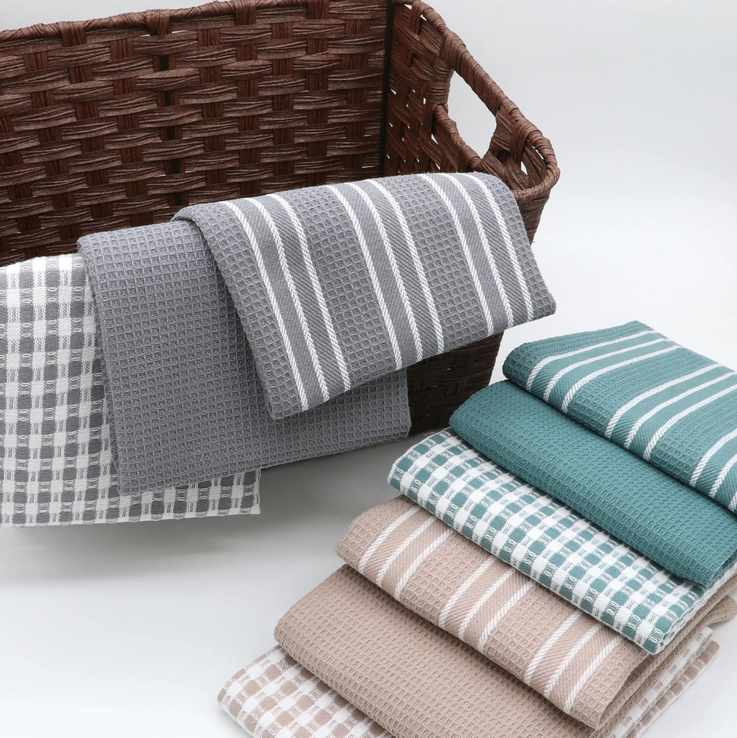 Cotton Kitchen Dish Towels – 100% Pure Cotton, Absorbent & Durable Waffle Weave