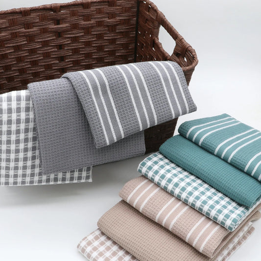 Cotton Kitchen Dish Towels – 100% Pure Cotton, Absorbent & Durable Waffle Weave