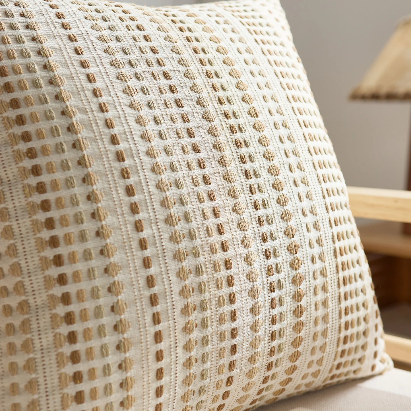 Geometric Cotton Seat &amp; Back Cushion