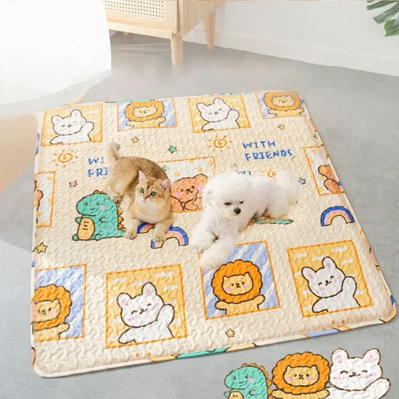 Cooling Cotton Dog Mat – Breathable &amp; Washable Summer Pad