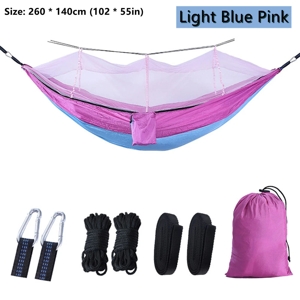 Double Hammock with Mosquito Net – Lightweight Outdoor Camping Swing