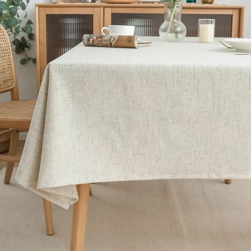 Ruffled Cotton Linen Tablecloth – Nordic Style, Oilproof &amp; Elegant Design