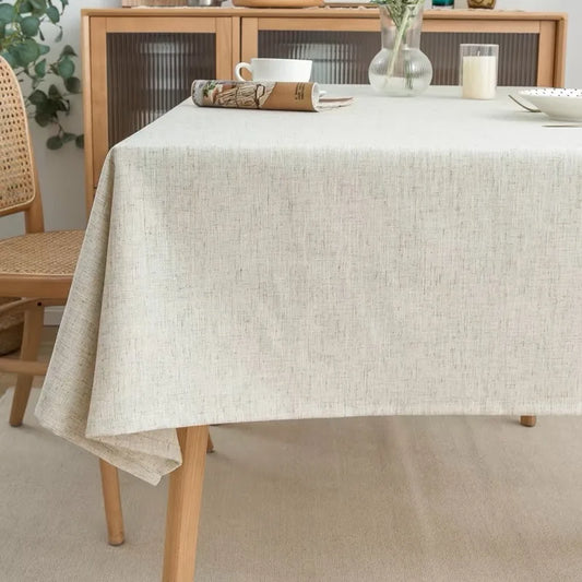 Ruffled Cotton Linen Tablecloth – Nordic Style, Oilproof &amp; Elegant Design