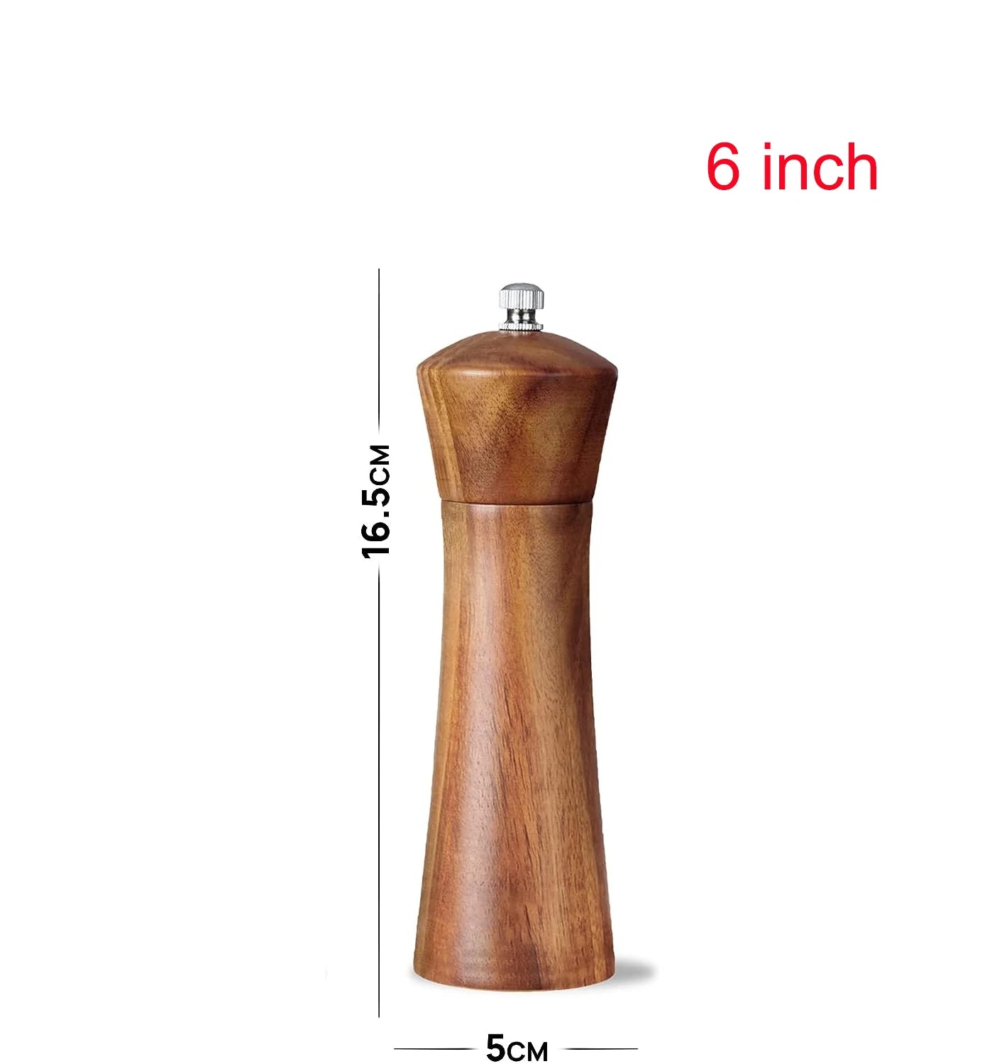 Acacia Wood Salt &amp; Pepper Grinder – Adjustable Ceramic Mill